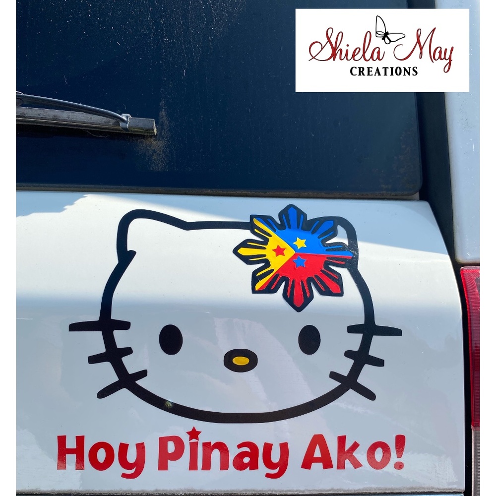 Hello kitty Hoy Pinay ako! Car Decal
